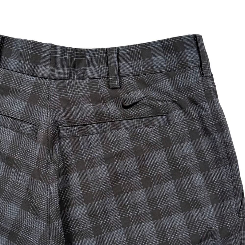 Nike Golf Grey Black Plaid Flat Front Trousers Pants Womens 30x28